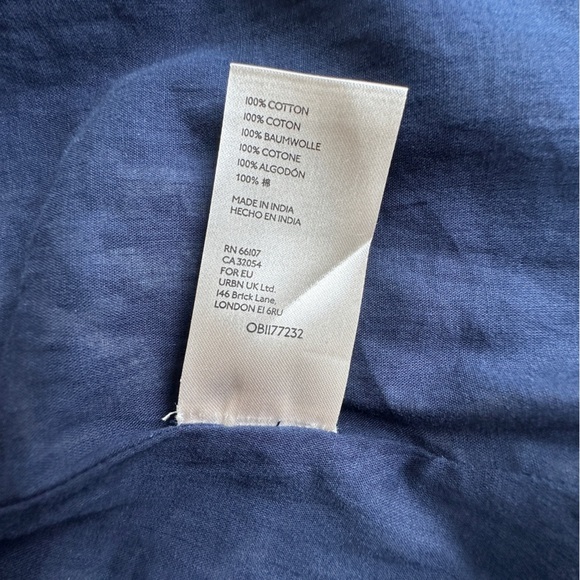 NWT ANTHROPOLOGIE RIMBAUD COTTON SKIRT TASSEL TIE NAVY BLUE & WHITE | MEDIUM - Picture 10 of 11